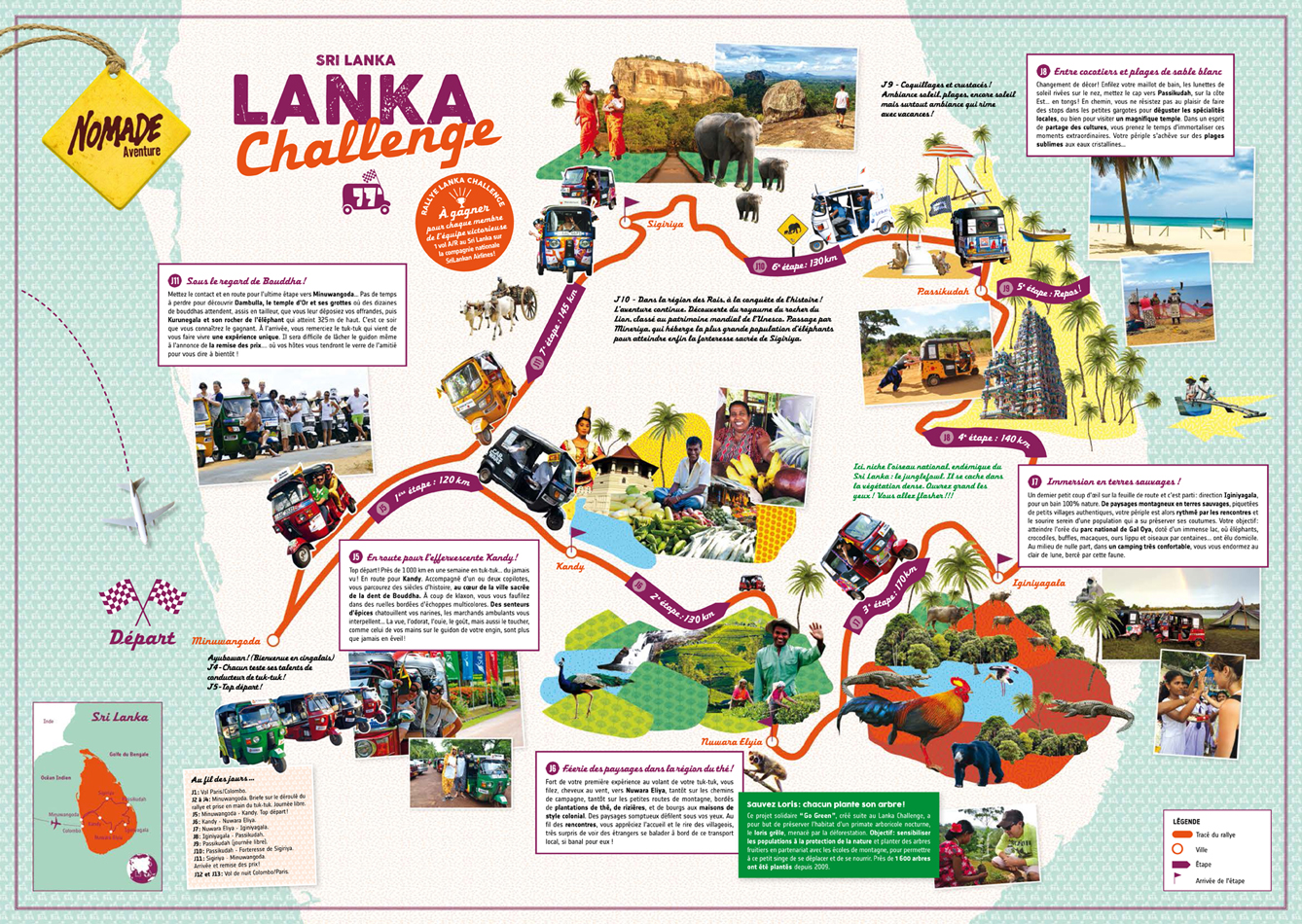 Lanka Challenge - l'itinéraire