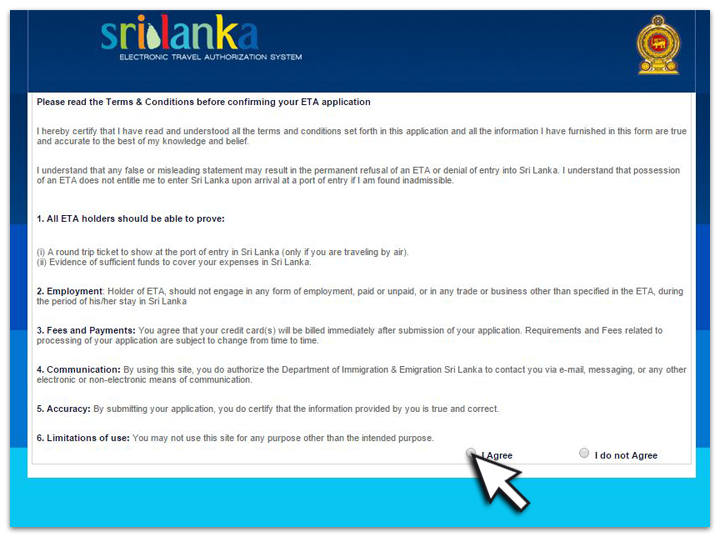 Visa voyage Sri Lanka - écran 2