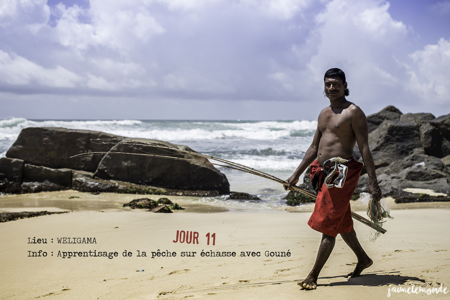 Voyage Sri Lanka - Itinéraire Jour 11 - 2 Weligama - Apprentissage de la pêche sur échasse - ©jaimelemonde