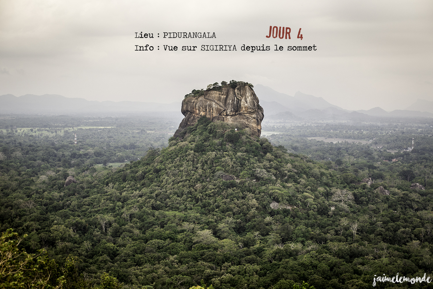 Voyage Sri Lanka - Itinéraire Jour 4 - 6 Pidurangala - Vue sur Sigiriya - ©jaimelemonde